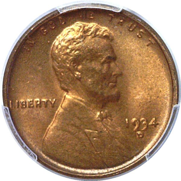 1934-D Lincoln Cent  -  PCGS MS-67 RD - Image 2