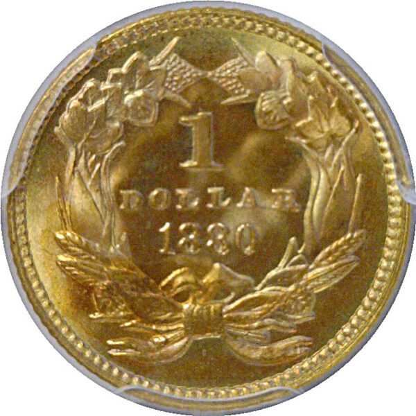 1880 One Dollar Gold Coin   -   PCGS MS-68+.  CAC - Image 3