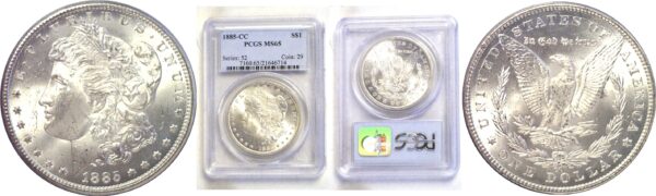 1885-CC Morgan Dollar. -  PCGS MS-65