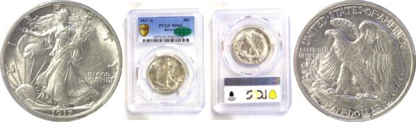 1917-S Reverse. Walking Liberty Half Dollar  -  PCGS MS-62   CAC
