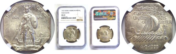 1925 Norse American. Silver Commemorative  -  NGC MS-65