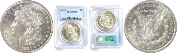 1921-D Morgan Dollar  -  PCGS MS-64