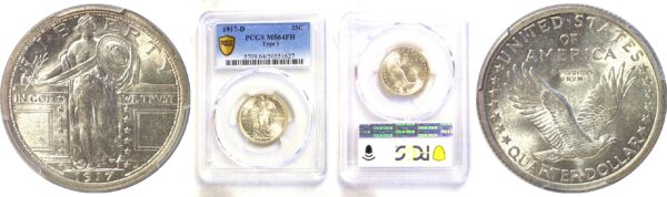 1917-D T-1.  Standing Liberty Quarter  -  PCGS MS-64 FH