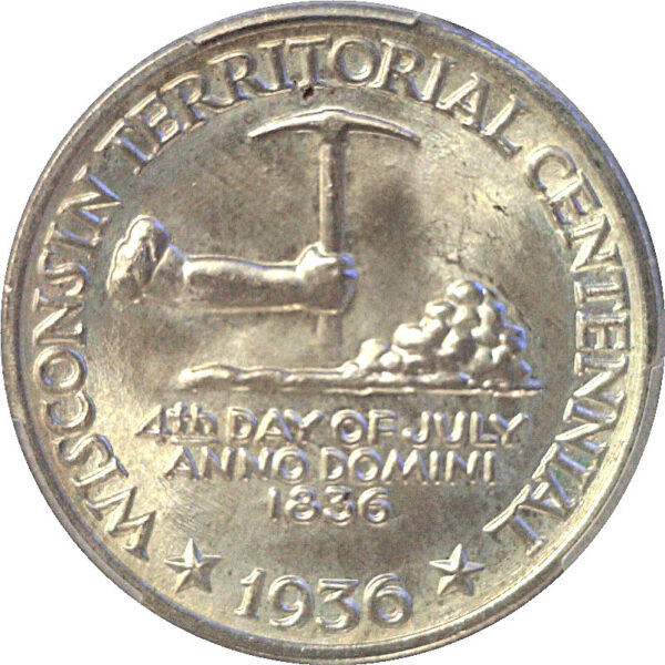 1936 Wisconsin Commemorative Half Dollar. -  PCGS MS-66 - Image 2