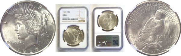 1927-D Peace Dollar  -  NGC MS-64