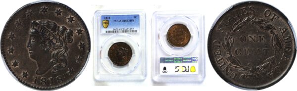 1818 Large Cent  -  PCGS MS-63 BN