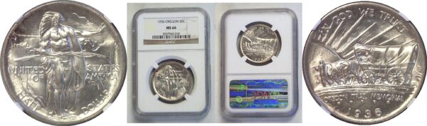 1936 Oregon Trail Commemorative Half Dollar. -  NGC MS-66
