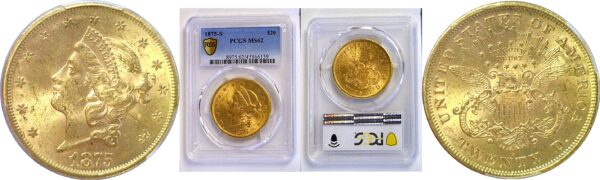 1875-S $20 Liberty   -   PCGS MS-62