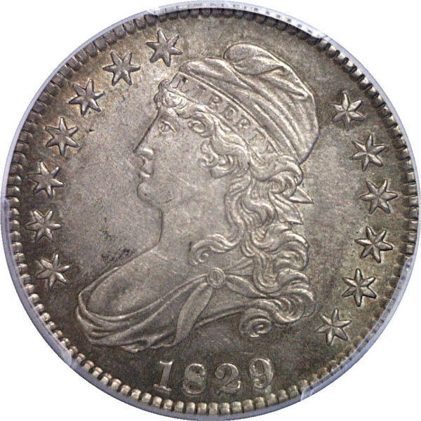 1829 Bust Half Dollar. -  PCGS AU-58. CAC - Image 2