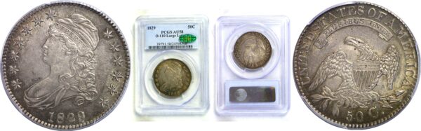 1829 Bust Half Dollar. -  PCGS AU-58. CAC