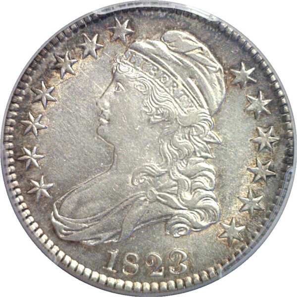 1823 Bust Half Dollar. Broken 3.  -  PCGS AU-55 - Image 2