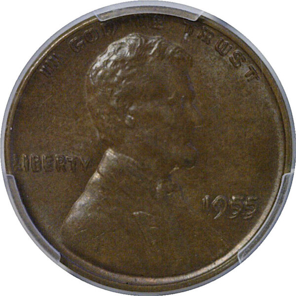 1955 Doubled Die Obverse. Lincoln Cent.  -   PCGS MS-63 BN.  CAC - Image 2