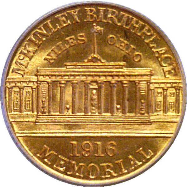 1916 $1 McKinley Gold Commemorative  -  PCGS MS-66 - Image 3