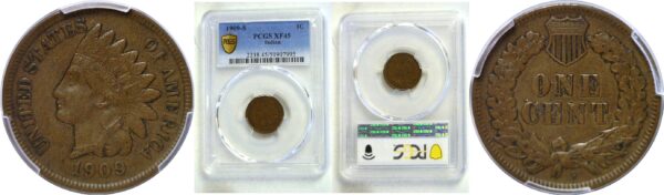 1909-S Indian Head Cent  -  PCGS XF-45