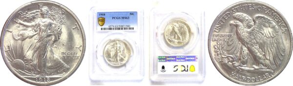 1918 Walking Liberty Half Dollar  -  PCGS MS-63