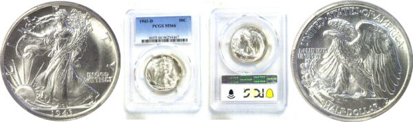 1943-D Walking Liberty Half Dollar  -  PCGS MS-66