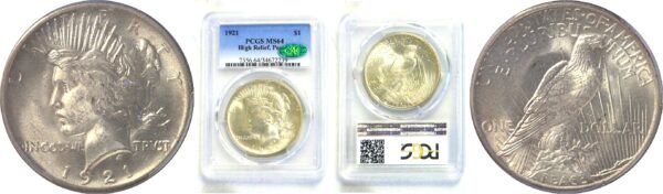 1921 Peace Dollar  -  PCGS MS-64   CAC