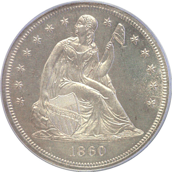 1860 Seated Liberty Dollar. -  PCGS PR-64.  CAC - Image 2