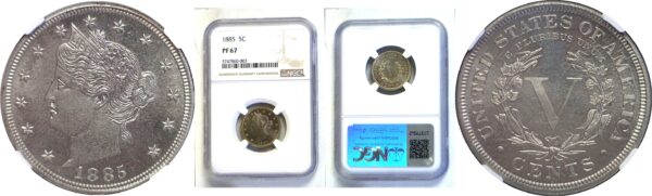 1885 Liberty Nickel  -  NGC PF-67