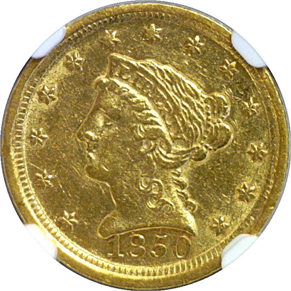 1850-D $2 1/2 Liberty  -  NGC AU-58 - Image 2