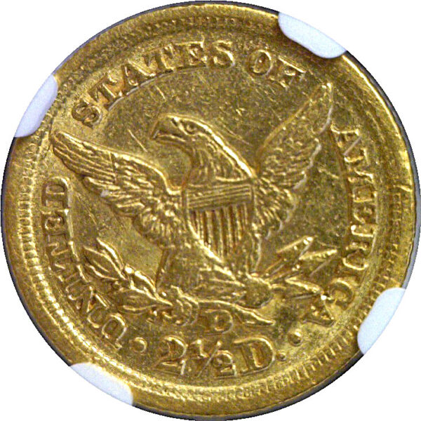 1850-D $2 1/2 Liberty  -  NGC AU-58 - Image 3
