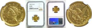 1850-D $2 1/2 Liberty  -  NGC AU-58