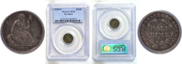 1838-O Seated Liberty Half Dime  -  PCGS VF-25