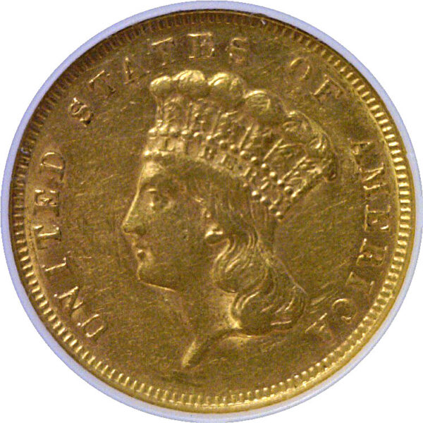 1874 $3 Princess  -  NGC AU-55 - Image 2