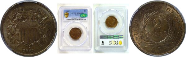1865 Two Cent Piece  -  PCGS MS-65 BN  CAC