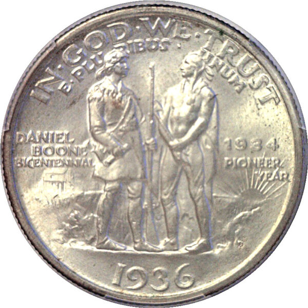 1936-D Boone Commemorative Half Dollar   -   PCGS MS-66 - Image 3