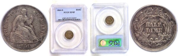 1864-S Seated Liberty Half Dime  -  PCGS XF-45
