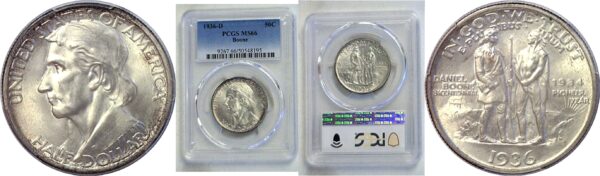 1936-D Boone Commemorative Half Dollar   -   PCGS MS-66