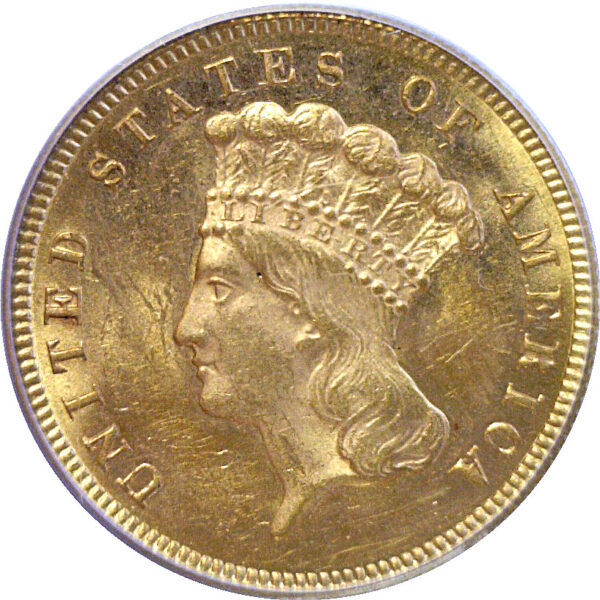1879 $3 Princess   -   PCGS MS-63 - Image 2