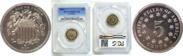 1867 Shield Nickel. -  PCGS PR-65 CAM