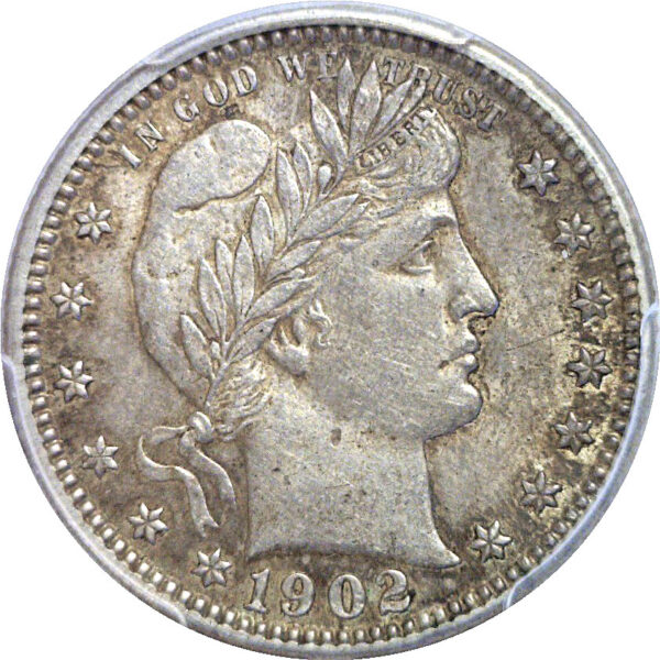 1902-O Barber Quarter. -  PCGS AU-58. CAC - Image 2