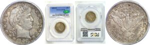 1902-O Barber Quarter. -  PCGS AU-58. CAC