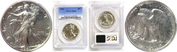 1941 Walking Liberty Half Dollar. -  PCGS PR-66