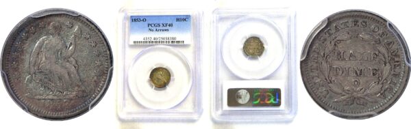 1853-O Seated Liberty Half Dime. -  PCGS XF-40