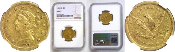 1839-D $5 Liberty  -  NGC XF-45