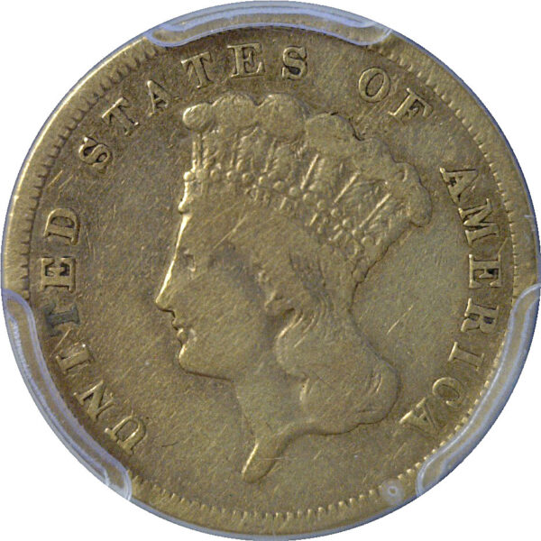 1860-S $3 Princess  -  PCGS F-12 - Image 2