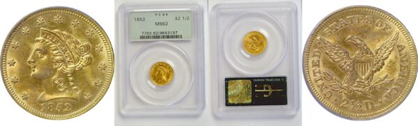 1852 $2 1/2 Liberty  -    PCGS MS-62