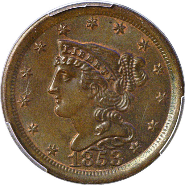 1853 Half Cent. -  PCGS MS-65+. CAC - Image 2