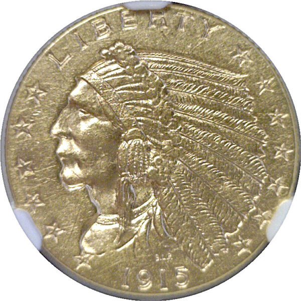 1915 $2 1/2 Indian  -  NGC MS-61 - Image 2