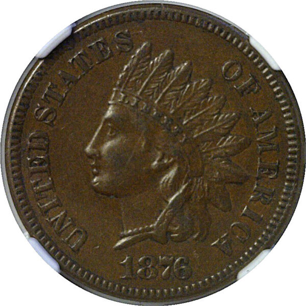 1876 Indian Head Cent  -  NGC AU-55 - Image 2