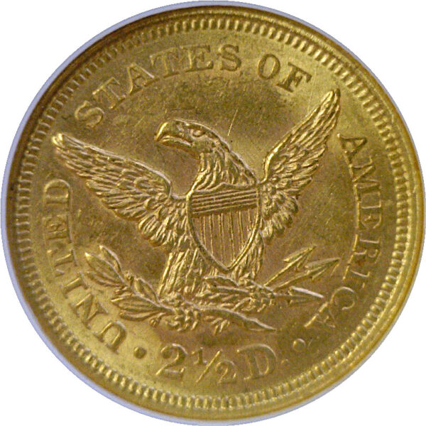 1853 $2 1/2 Liberty. -  NGC MS-62 - Image 3