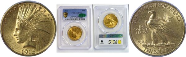 1913 $10 Indian  -  PCGS AU-58  CAC.