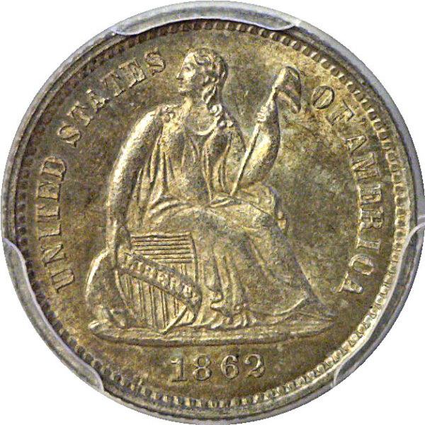 1862 Seated Liberty Half Dime.  -   PCGS MS-63 - Image 2