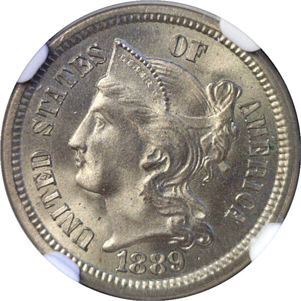 1889 Nickel Three Cent. -  NGC MS-65 - Image 2