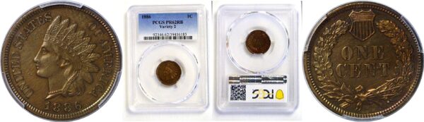 1886 T-2.  Indian Head Cent  -  PCGS PR-62 RB