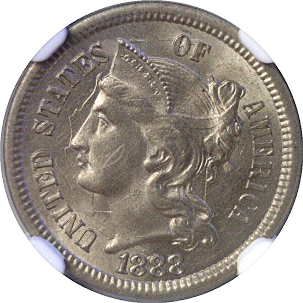 1888 Nickel Three Cent. -  NGC MS-65 - Image 2